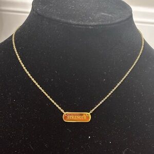 Stella & Dot Gold 'Strength' Pendant Necklace
